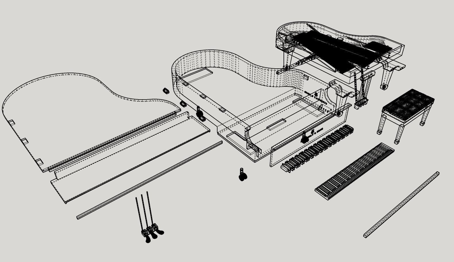 Livingroom Piano Printable 3D print model_12