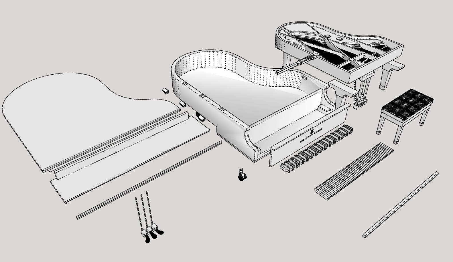 Livingroom Piano Printable 3D print model_10