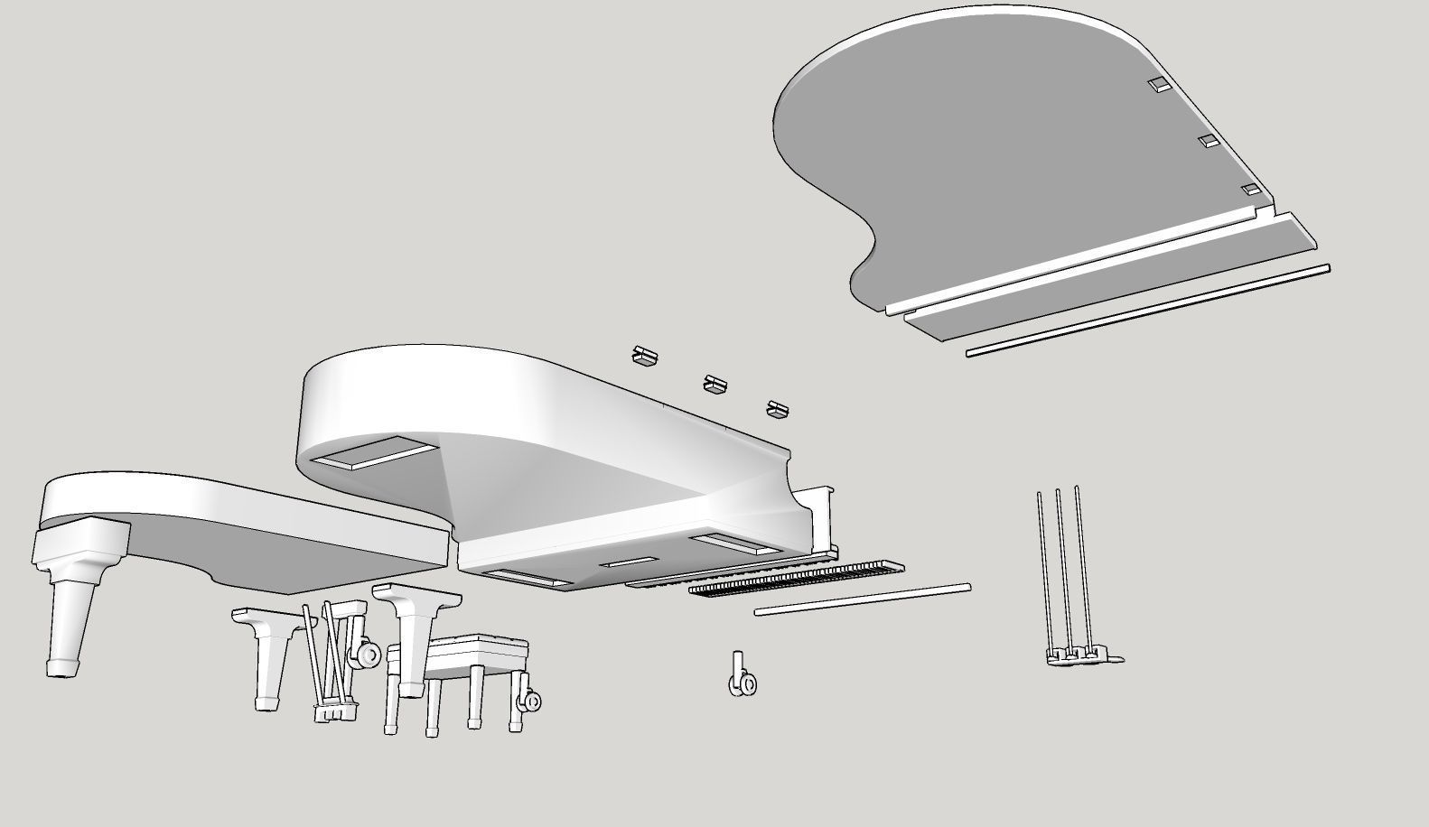 Livingroom Piano Printable 3D print model_8