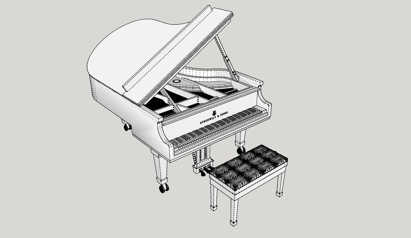 Livingroom Piano Printable 3D print model_7