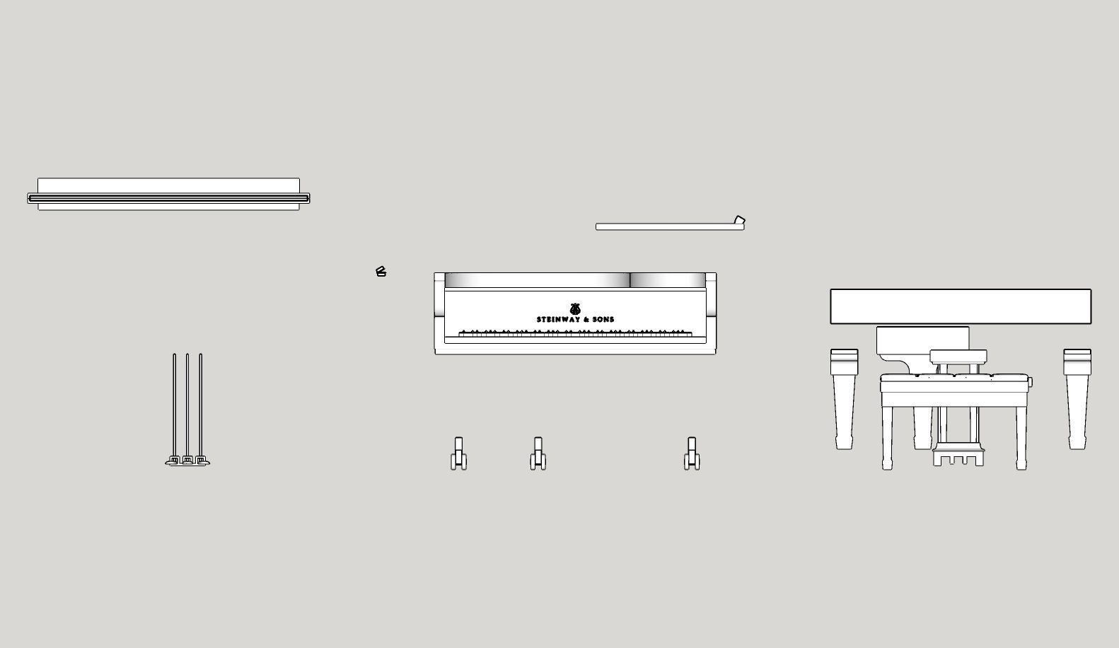 Livingroom Piano Printable 3D print model_13