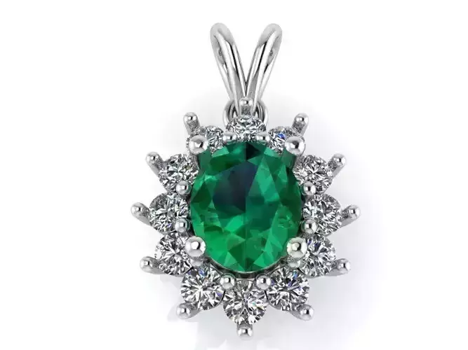 Oval Halo Pendant 2125