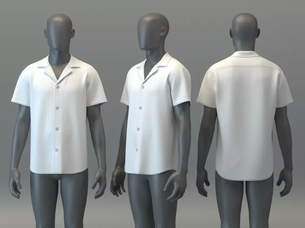 Relaxed Short Sleeved Shirt 3D model