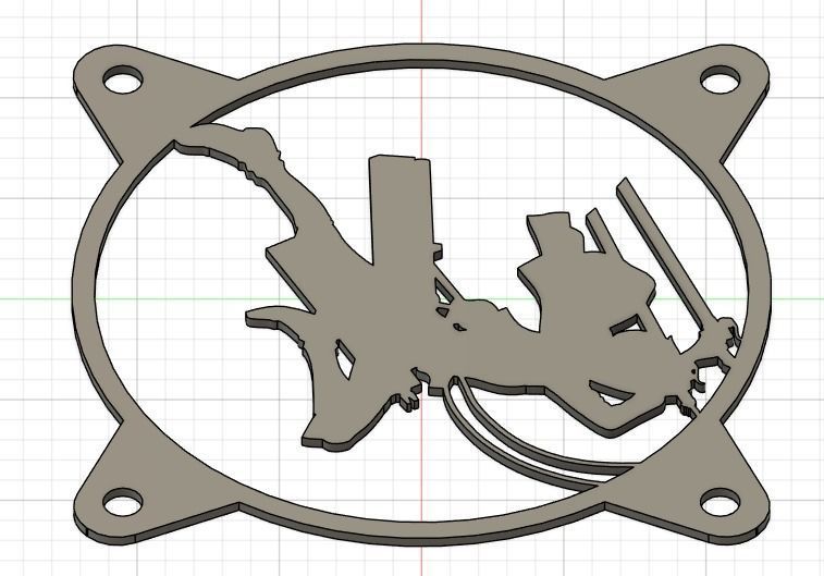 Attack on Titan Eren Yeager PC fan grill cover  3D print model_3