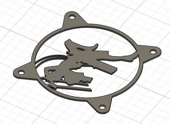 Attack on Titan Eren Yeager PC fan grill cover  3D print model_32