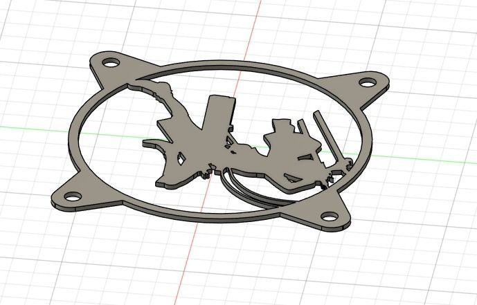 Attack on Titan Eren Yeager PC fan grill cover  3D print model_29