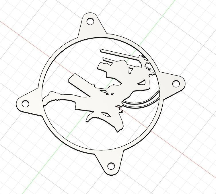 Attack on Titan Eren Yeager PC fan grill cover  3D print model_13