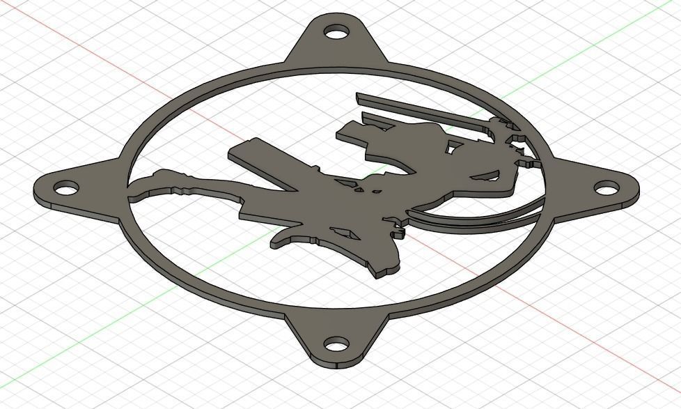 Attack on Titan Eren Yeager PC fan grill cover  3D print model_2