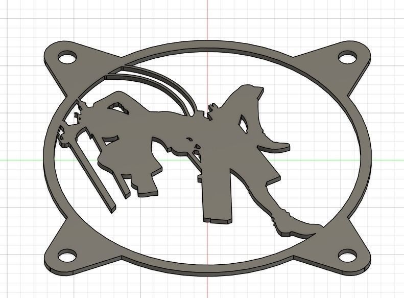 Attack on Titan Eren Yeager PC fan grill cover  3D print model_7