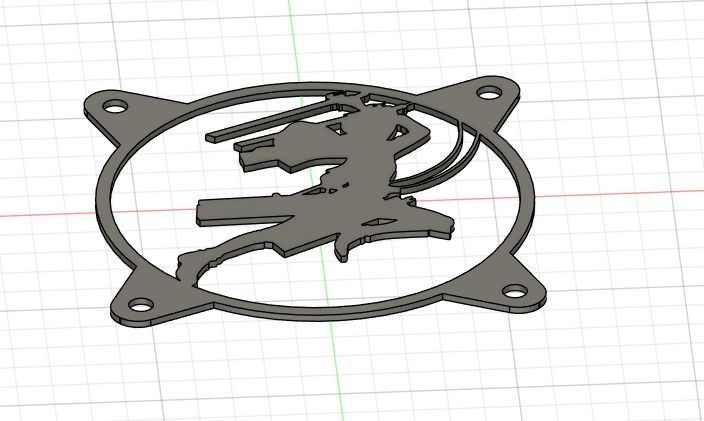 Attack on Titan Eren Yeager PC fan grill cover  3D print model_26
