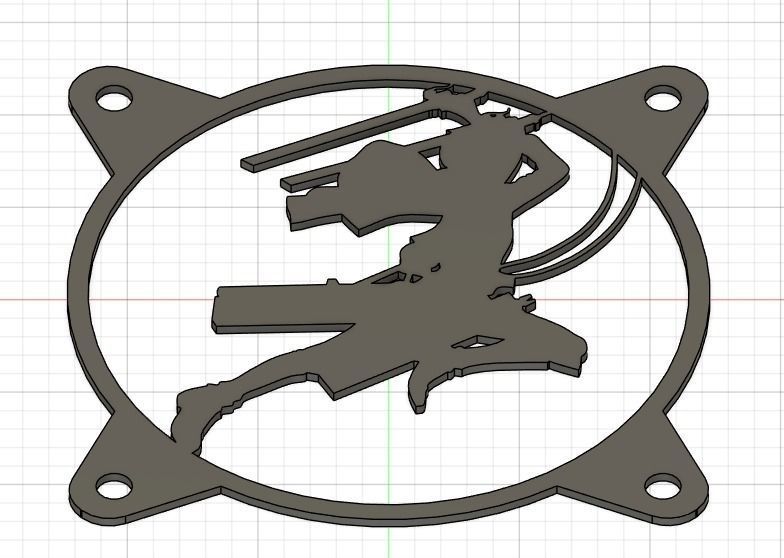 Attack on Titan Eren Yeager PC fan grill cover  3D print model_9