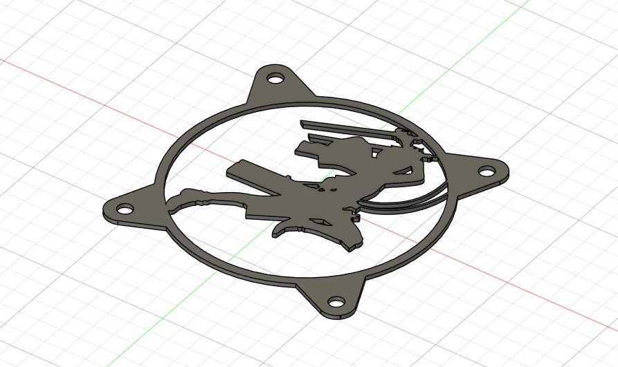 Attack on Titan Eren Yeager PC fan grill cover  3D print model_27