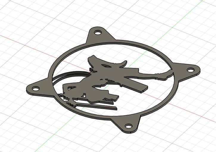 Attack on Titan Eren Yeager PC fan grill cover  3D print model_20