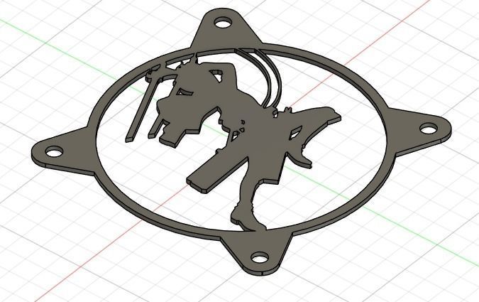 Attack on Titan Eren Yeager PC fan grill cover  3D print model_24
