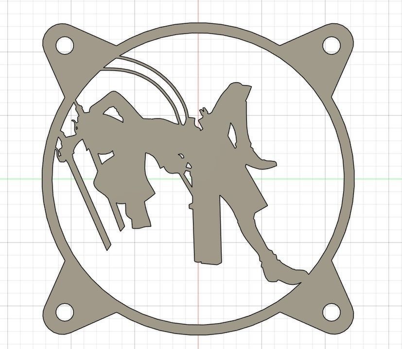 Attack on Titan Eren Yeager PC fan grill cover  3D print model_10