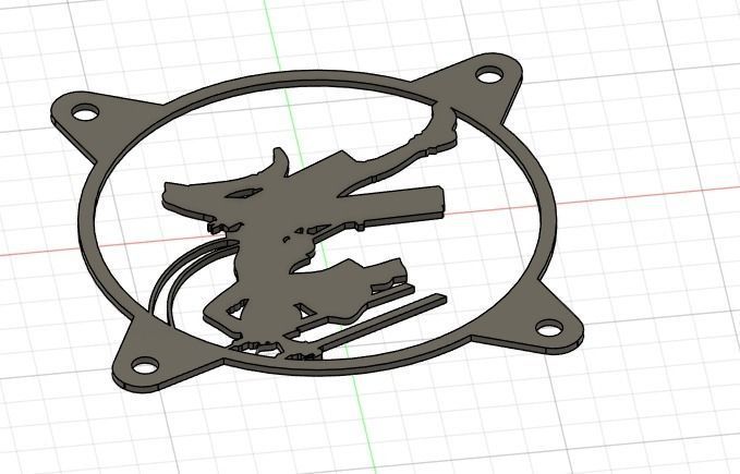 Attack on Titan Eren Yeager PC fan grill cover  3D print model_31