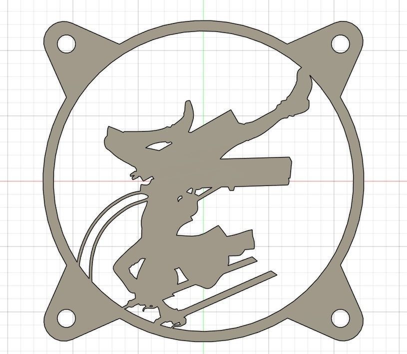 Attack on Titan Eren Yeager PC fan grill cover  3D print model_11