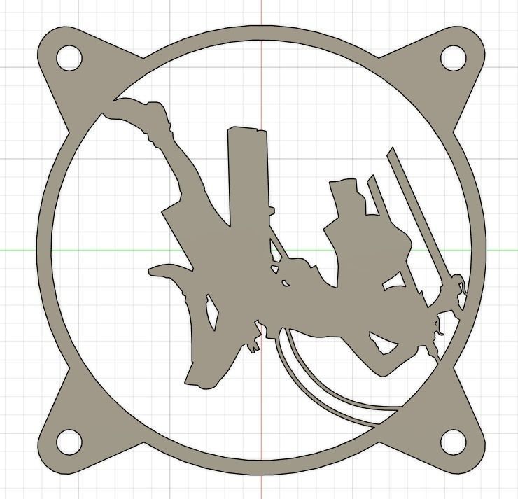 Attack on Titan Eren Yeager PC fan grill cover  3D print model_12