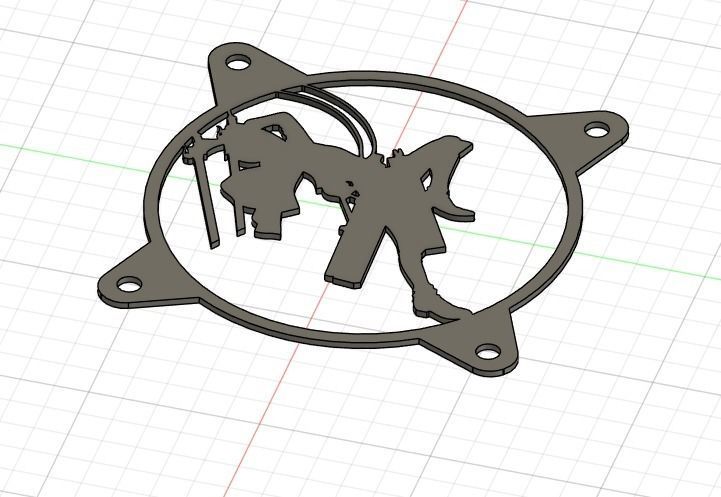 Attack on Titan Eren Yeager PC fan grill cover  3D print model_23