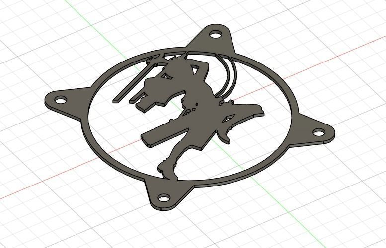 Attack on Titan Eren Yeager PC fan grill cover  3D print model_25