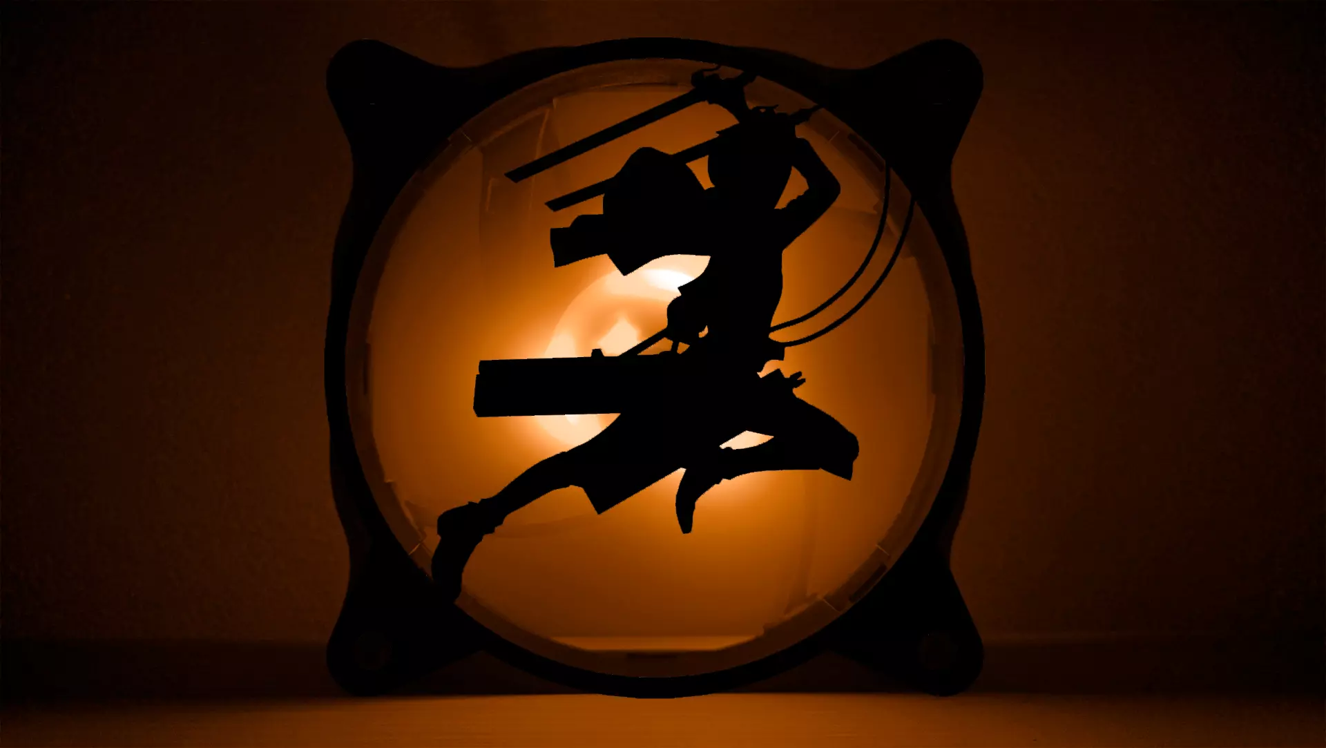 Attack on Titan Eren Yeager PC fan grill cover  3D print model_0