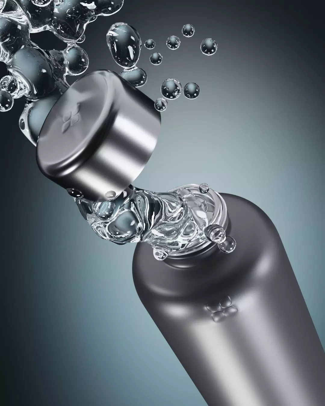 Glass Water Bottle Waterdrop Low-poly 3D model