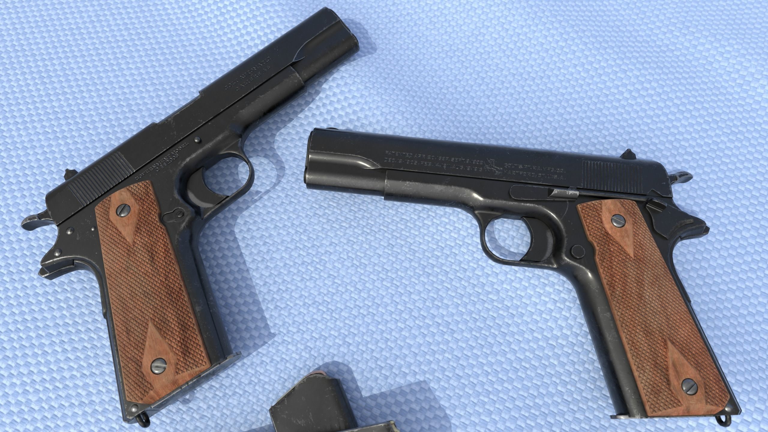 Colt 1911 Low-poly 3D model Low-poly 3D model_1