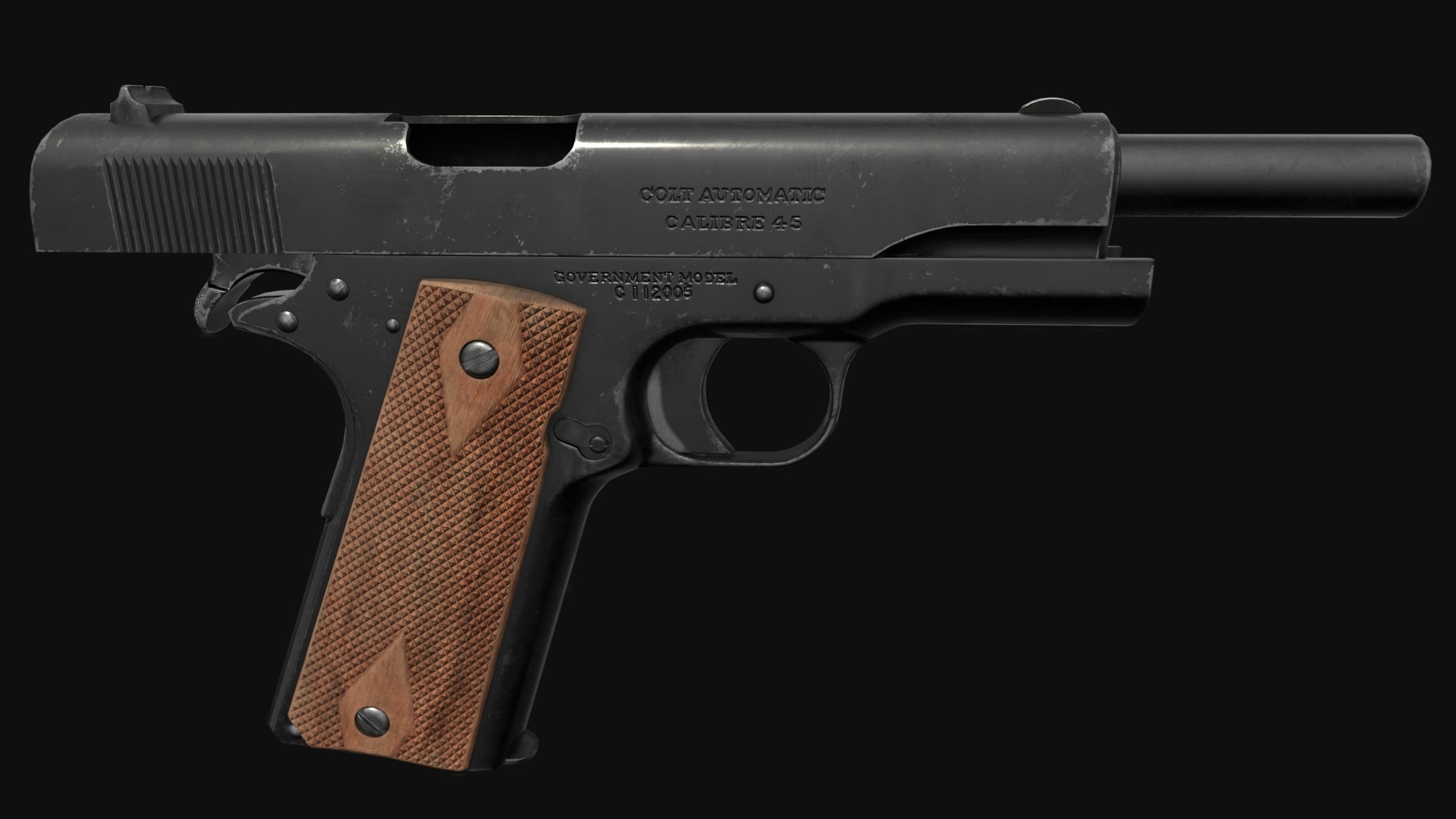 Colt 1911 Low-poly 3D model Low-poly 3D model_3