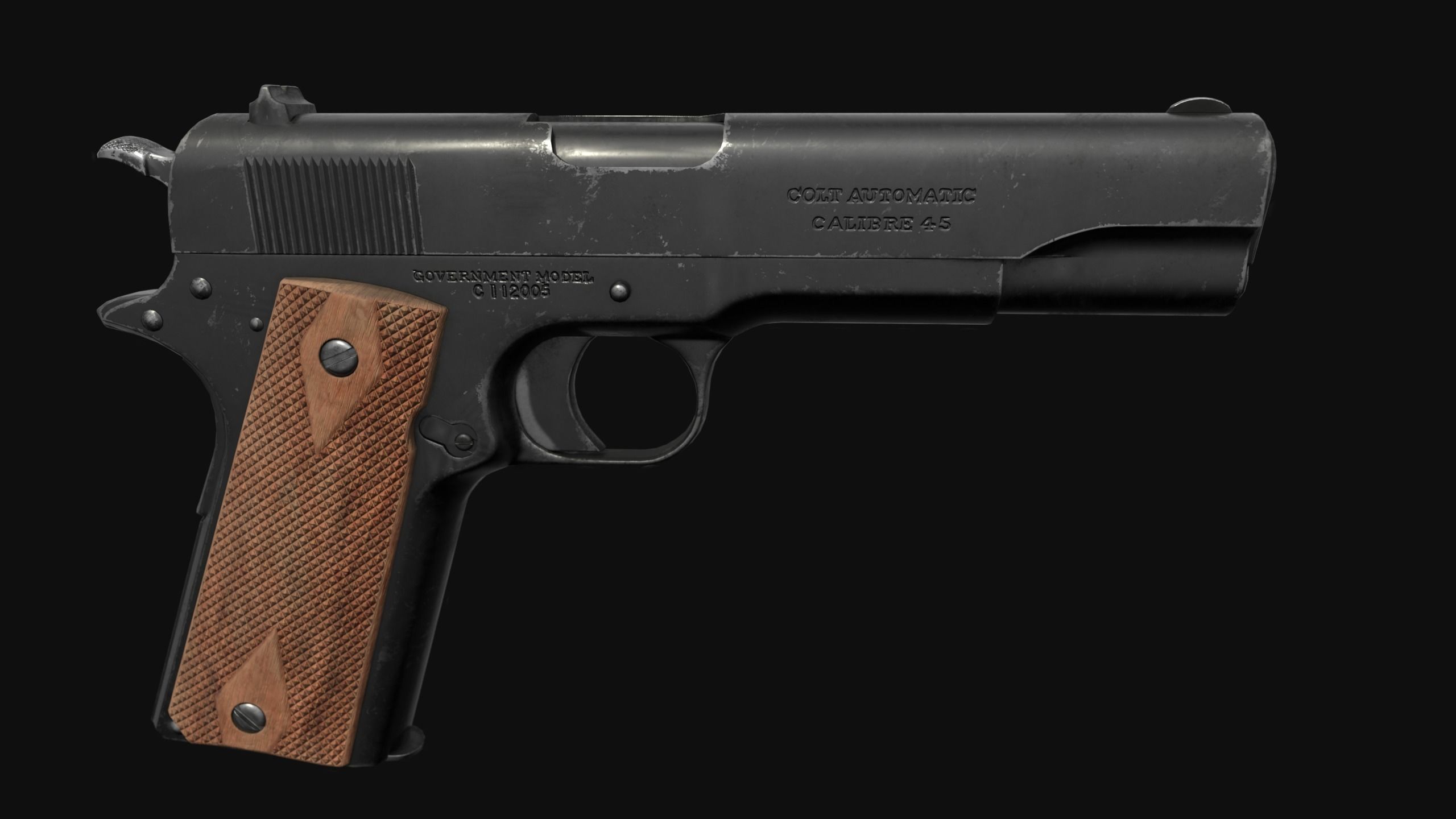 Colt 1911 Low-poly 3D model Low-poly 3D model_2