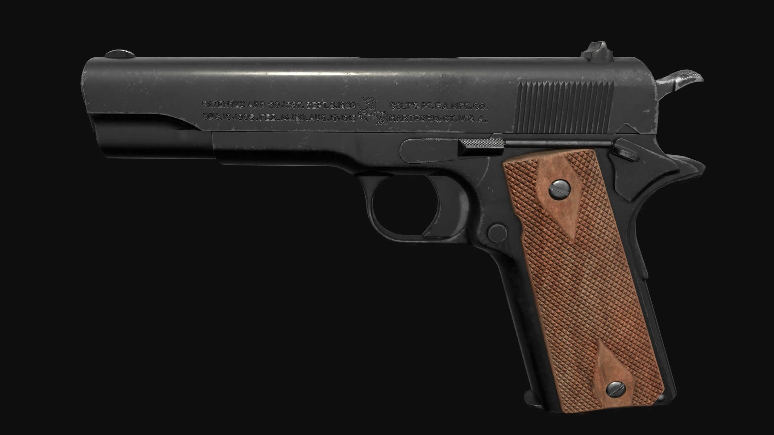 Colt 1911 Low-poly 3D model Low-poly 3D model_5