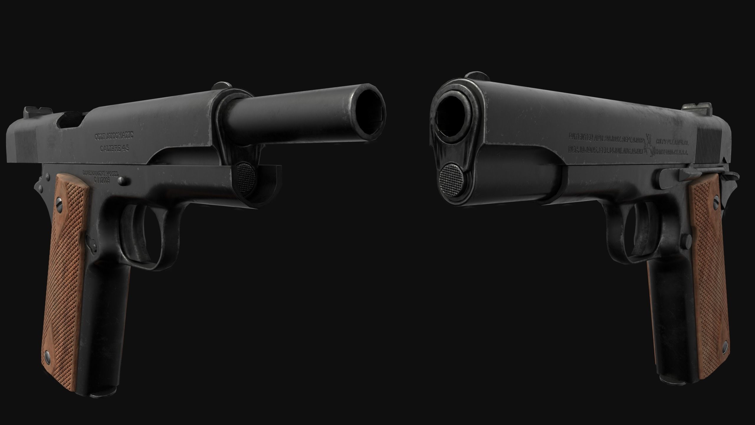 Colt 1911 Low-poly 3D model Low-poly 3D model_6