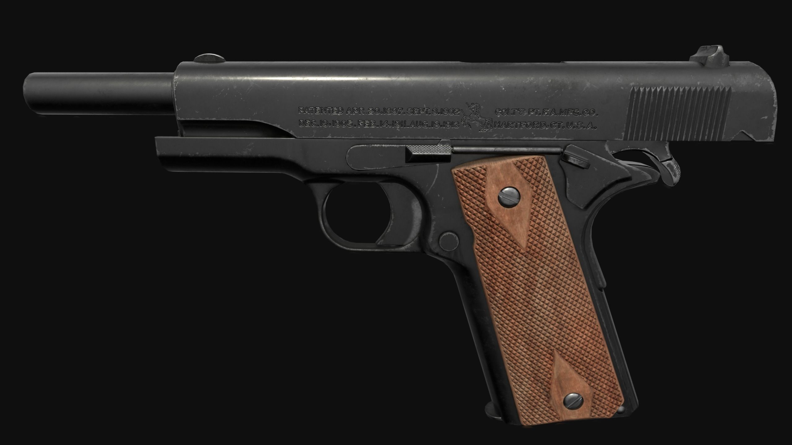 Colt 1911 Low-poly 3D model Low-poly 3D model_4