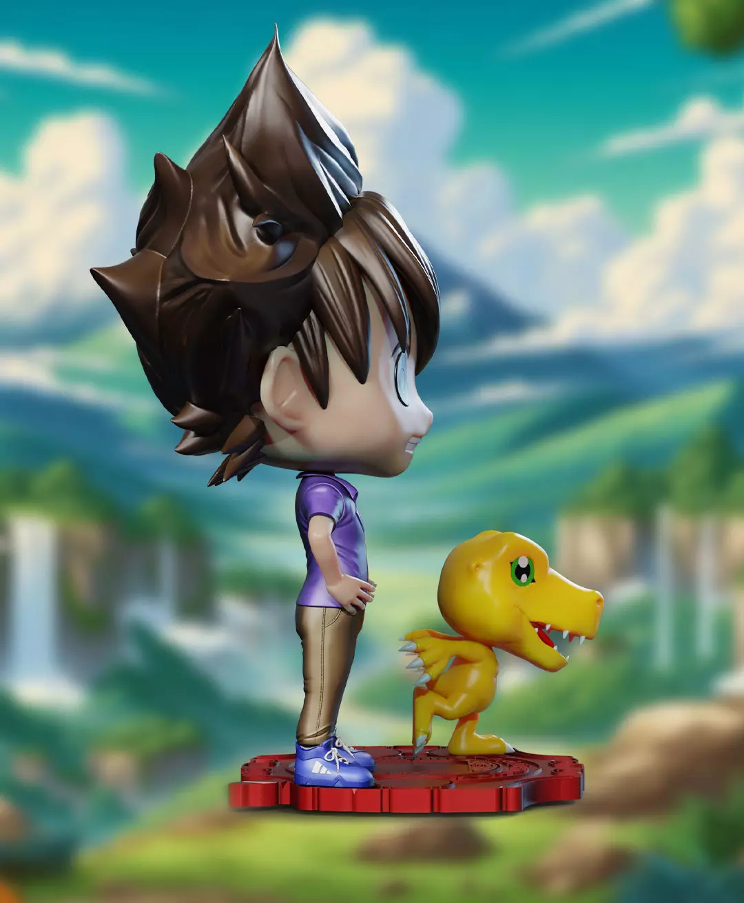 Tai and Agumon - Chibi 3D print model