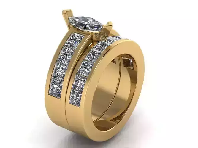 Marquise Diamond Ring With Band 2138