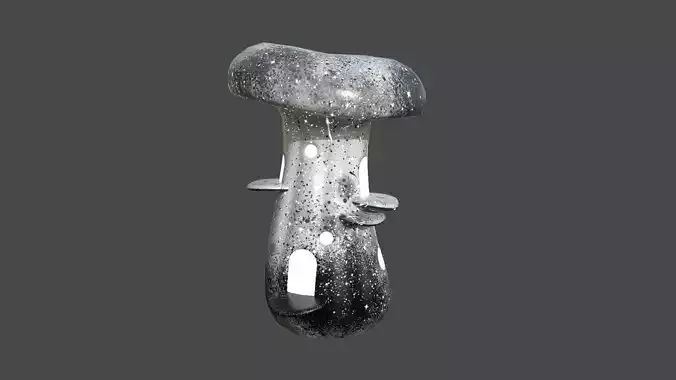 Fantasy Mushroom F10 Black - Scene Backdrop Design Low-poly 3D model