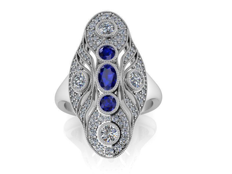 Milgrain Unique Ring 2140 3D print model_2