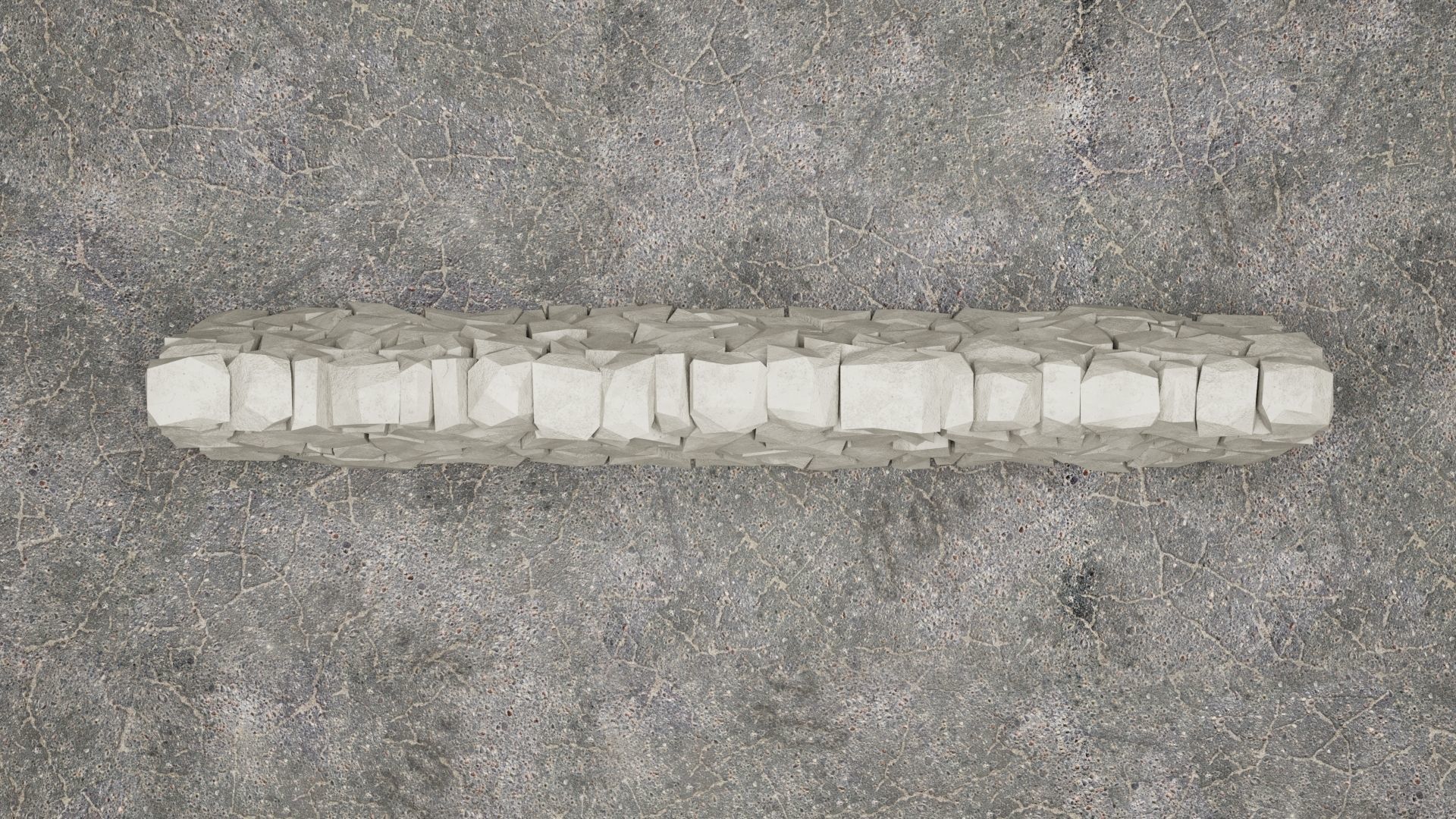 Stone Wall Low-poly 3D model_4