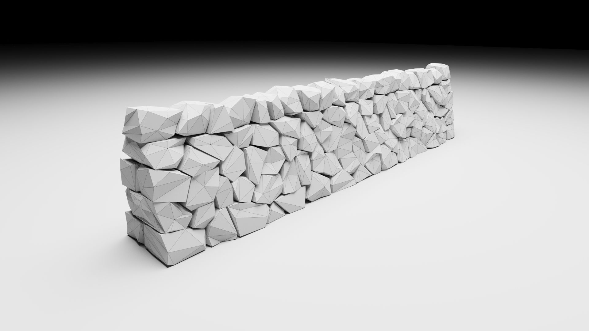 Stone Wall Low-poly 3D model_7