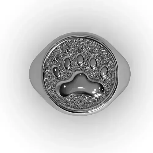Bear paw ring 3D print model
