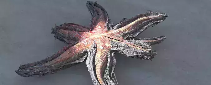 Hydra Dark Stone Sci fi monoliths Starfish path 