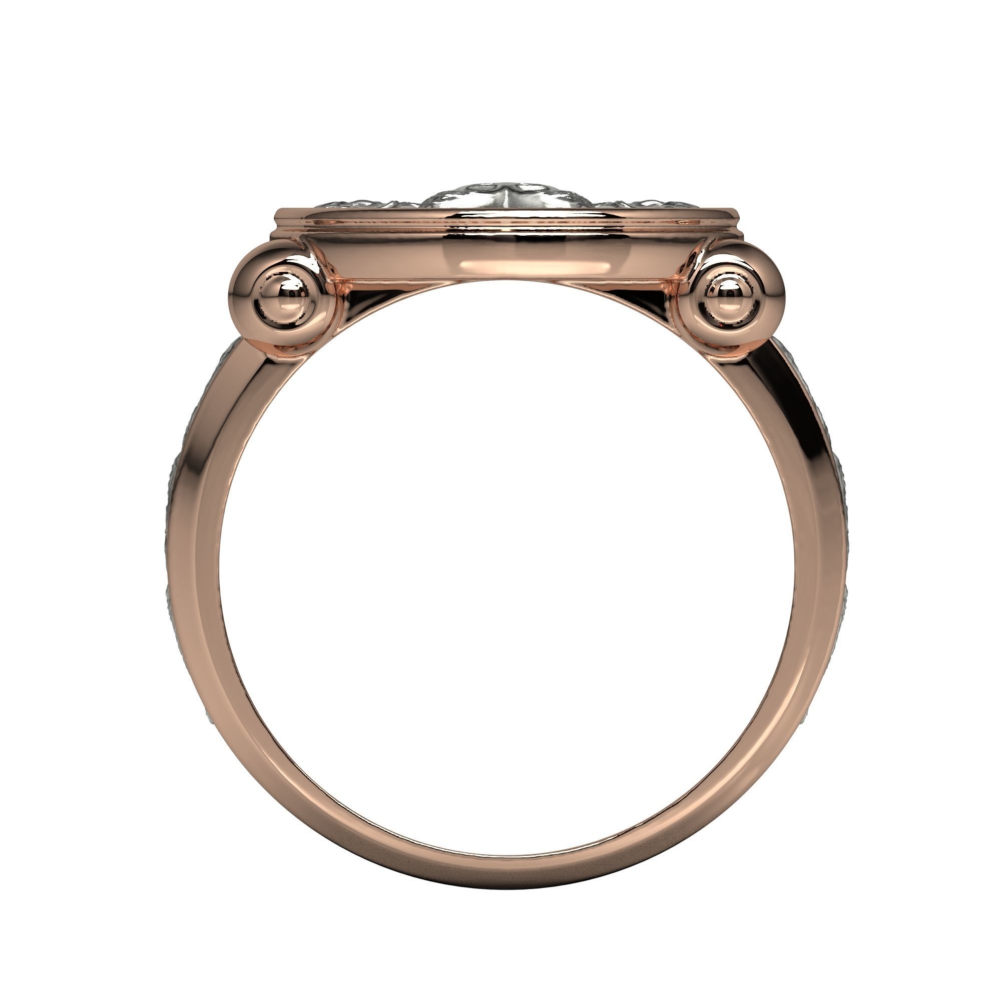 Bear roar jewerly ring 3D print model 3D print model_4