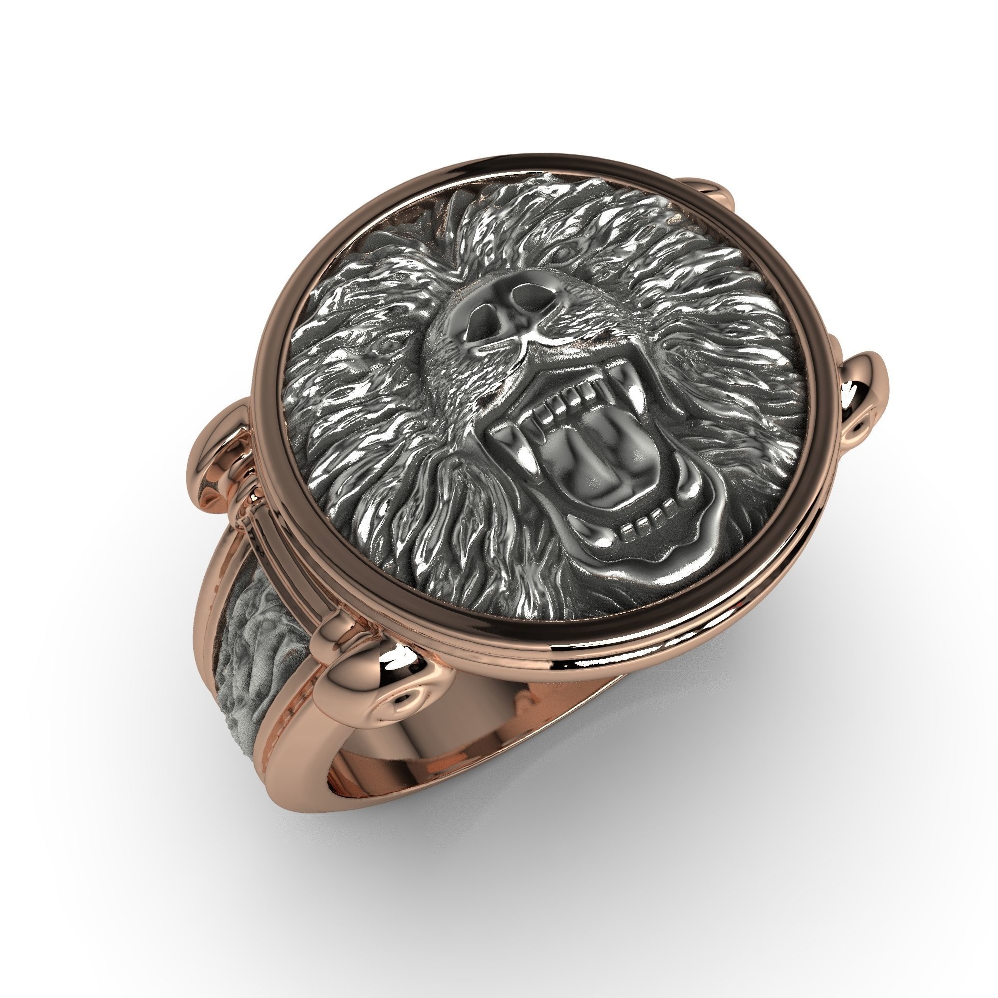 Bear roar jewerly ring 3D print model 3D print model_1