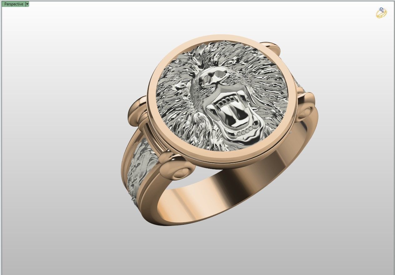 Bear roar jewerly ring 3D print model 3D print model_11