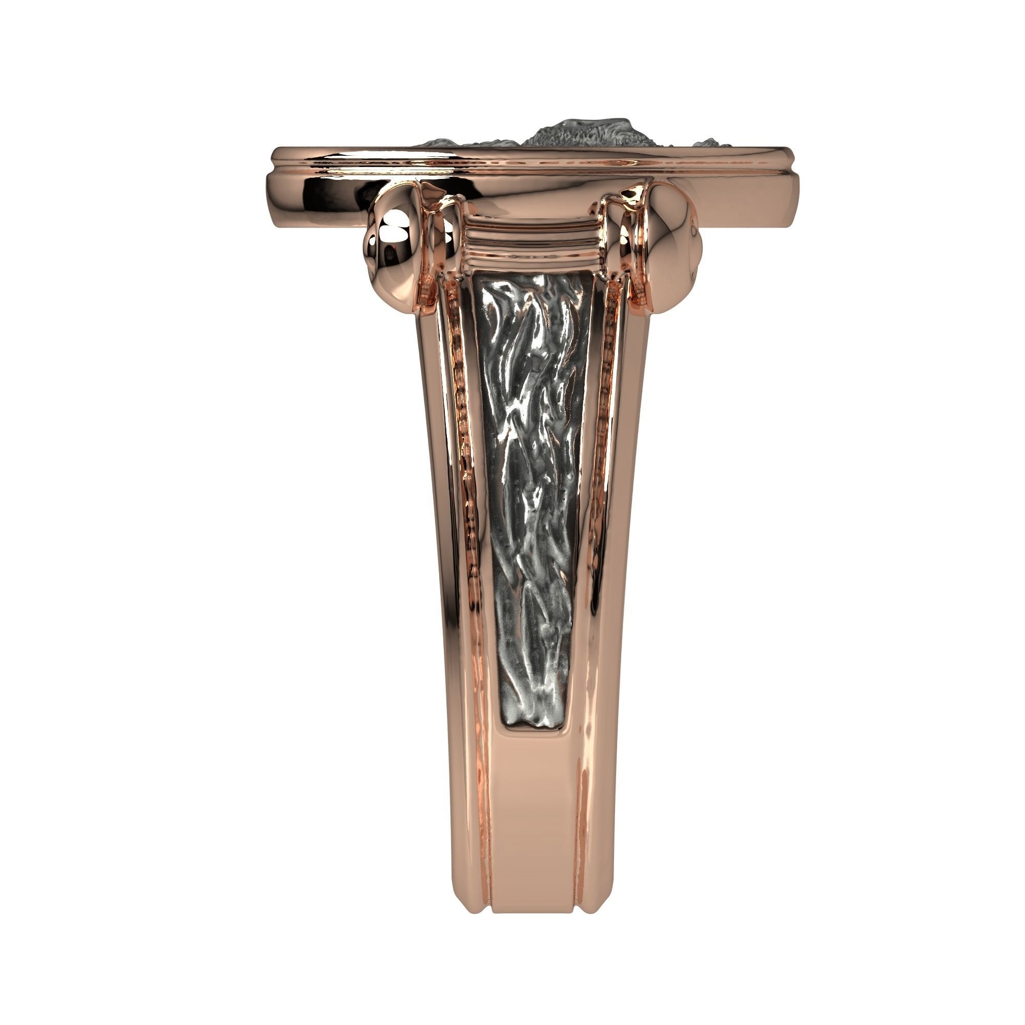 Bear roar jewerly ring 3D print model 3D print model_6