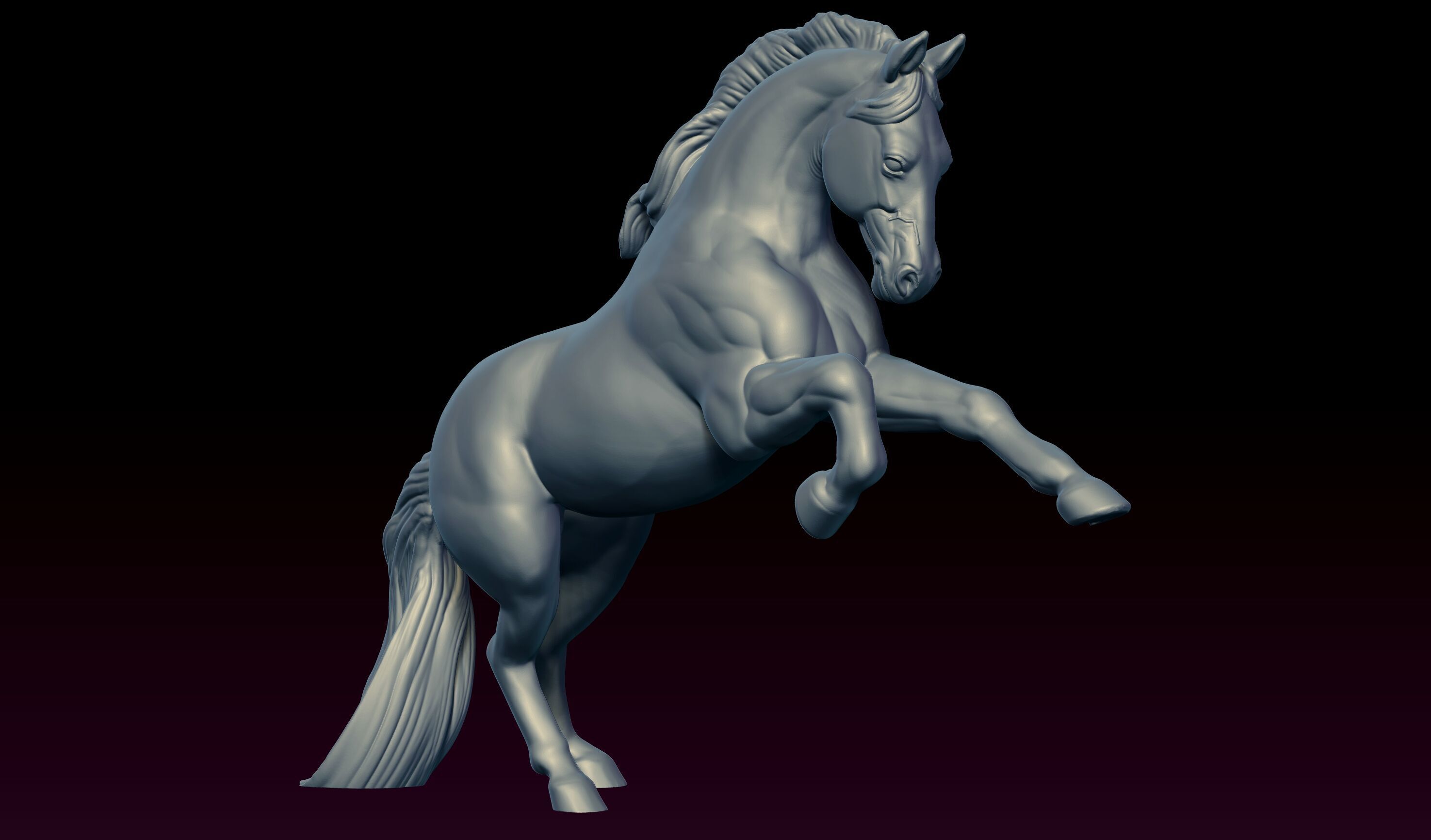 Rearing Horse 3D print model_3