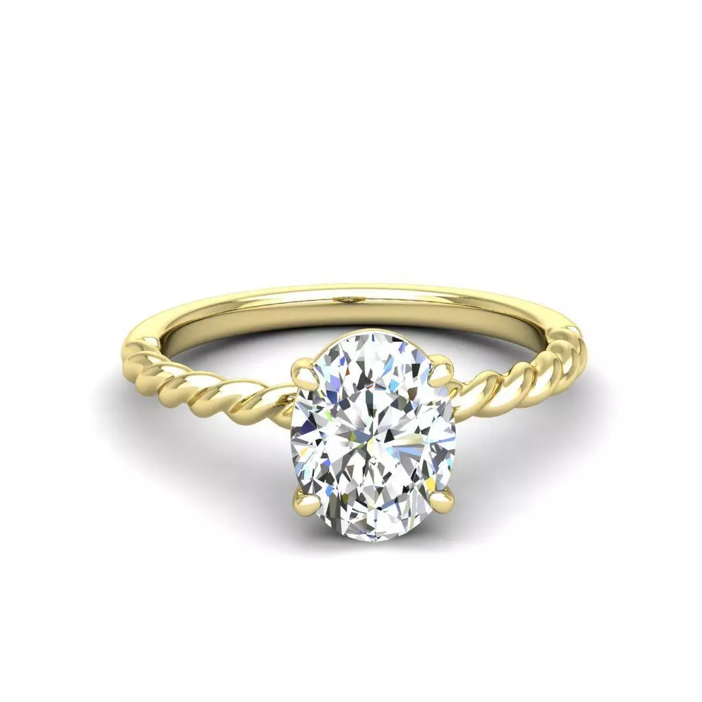 Engagement ring Victoria oval 3D print model