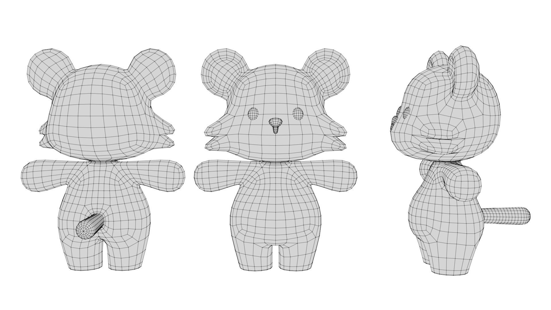 Rigged Cartoon Tiger Low-poly 3D model_5