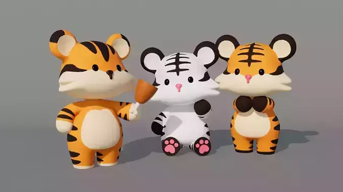 Rigged Cartoon Tiger