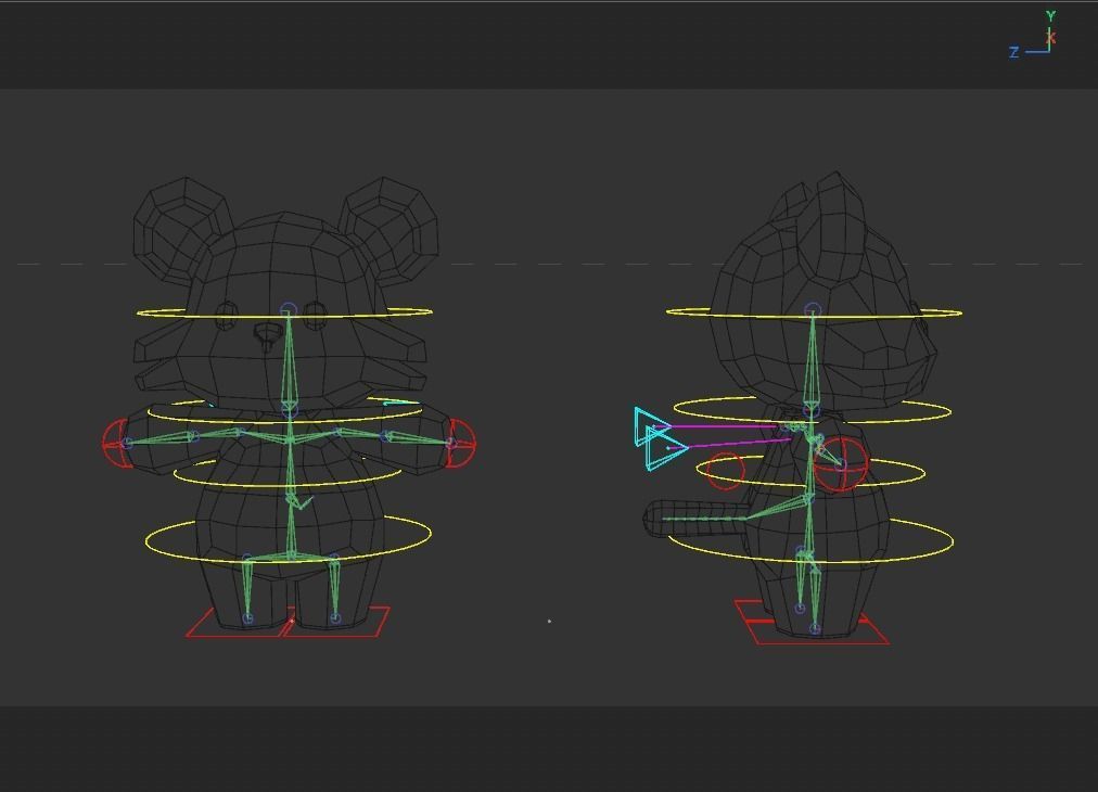 Rigged Cartoon Tiger Low-poly 3D model_7