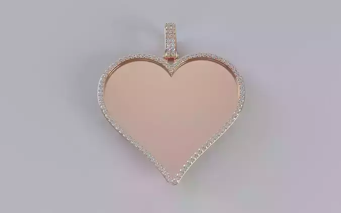 Heart Picture Pendant - Small Stones - 50mm Wide